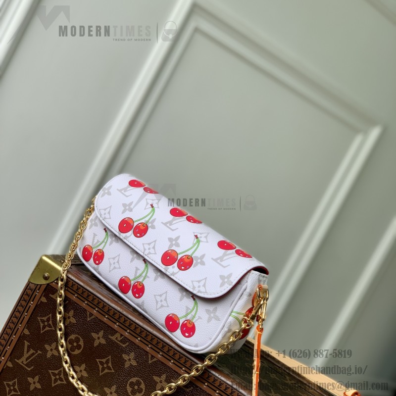 Louis Vuitton Wallet On Chain Ivy M14239 Cherry Murakami Re-edition Monogram Canvas