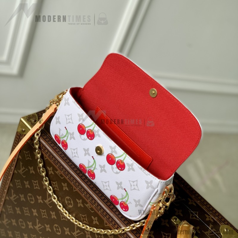 Louis Vuitton Wallet On Chain Ivy M14239 Cherry Murakami Re-edition Monogram Canvas