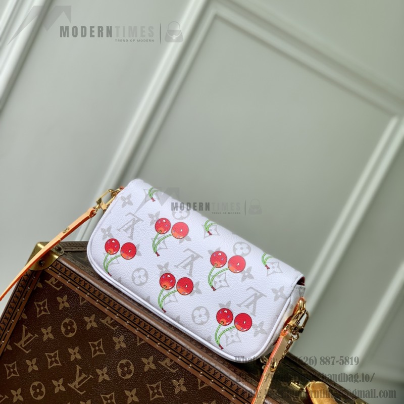 Louis Vuitton Wallet On Chain Ivy M14239 Cherry Murakami Re-edition Monogram Canvas