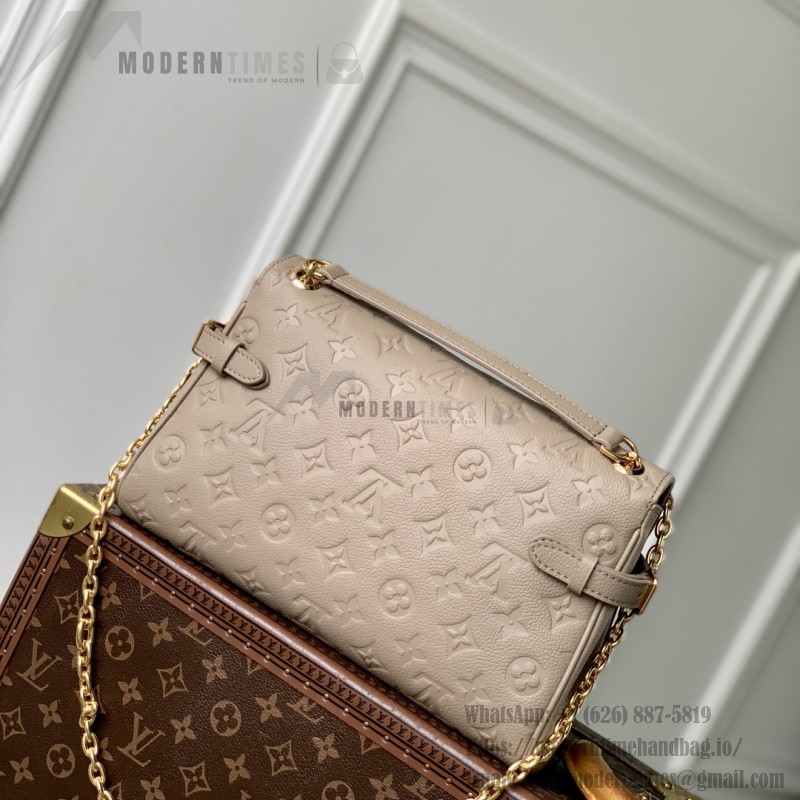 Louis Vuitton Anytime Flap Bag M14973 Beige / M14604 Black Monogram Empreinte Leather