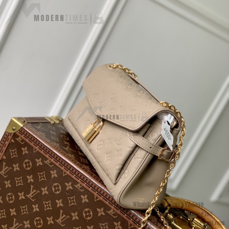 Louis Vuitton Anytime Flap Bag M14973 Beige / M14604 Black Monogram Empreinte Leather