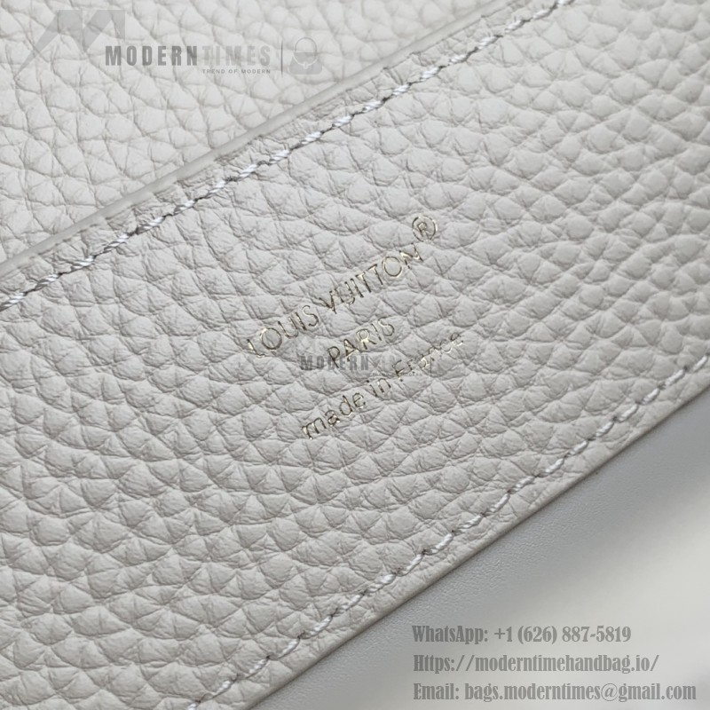 Louis Vuitton Capucines M25087 White Taurillon Leather Handbag Mini Small Medium