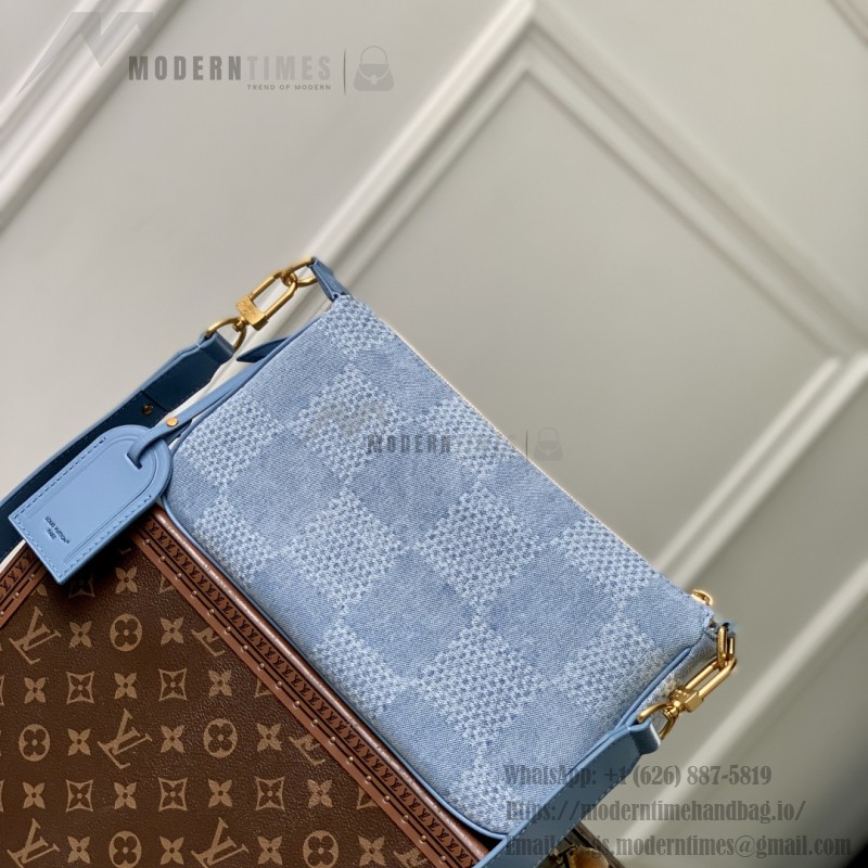 Louis Vuitton Pochette Accessoire XL N00204 Damier Denim 3D Cotton Canvas
