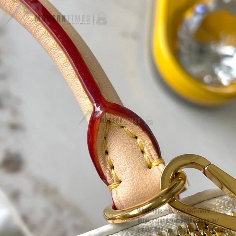 Louis Vuitton Alma Mini Handbag M25529 Monogram / M14933 Ivory White – Premium MB163c Chip