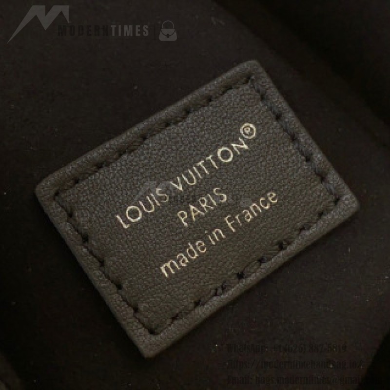 Louis Vuitton Side Trunk Medium Handbag M25568 in Black Leather with LV Stickers Design