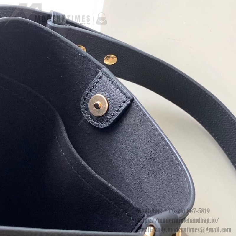 Louis Vuitton Lock and Walk Bucket Bag M24006/M24165 white black brown calfskin leather LV turn-lock gold chain