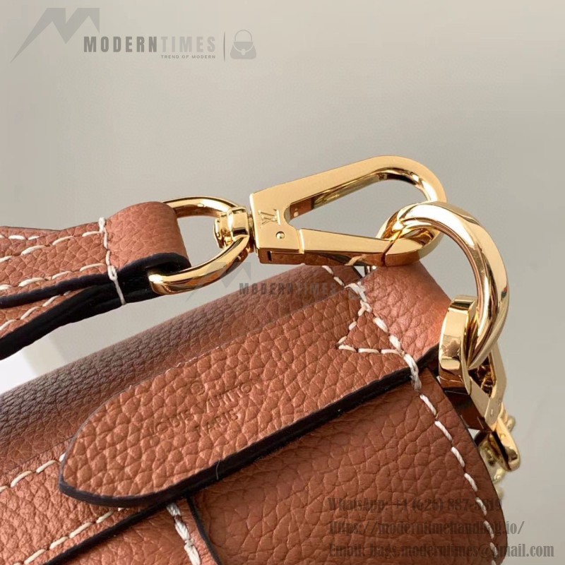Louis Vuitton Lock and Walk Bucket Bag M24006/M24165 white black brown calfskin leather LV turn-lock gold chain