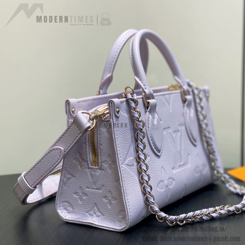 Louis Vuitton OnTheGo East West Purple Monogram Empreinte Leather Chain Bag M23640