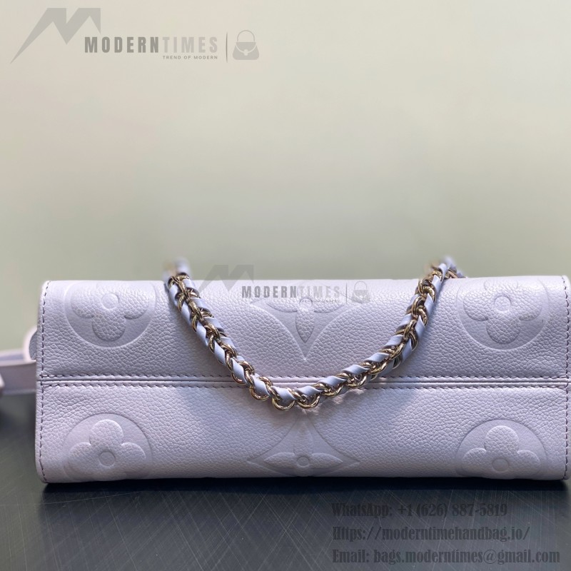 Louis Vuitton OnTheGo East West Purple Monogram Empreinte Leather Chain Bag M23640