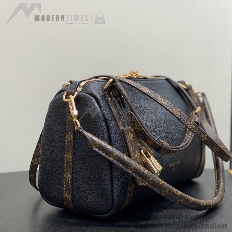 Louis Vuitton Express Small Handbag M26039 Black and M26360 Elephant Grey Leather Pillow Bag