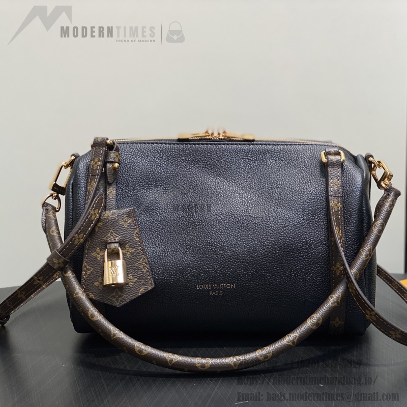 Louis Vuitton Express Small Handbag M26039 Black and M26360 Elephant Grey Leather Pillow Bag