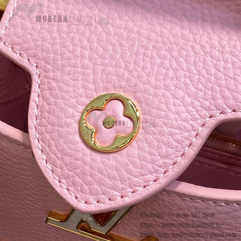 Louis Vuitton Capucines BB M14970 Black / Pink Chain Leather