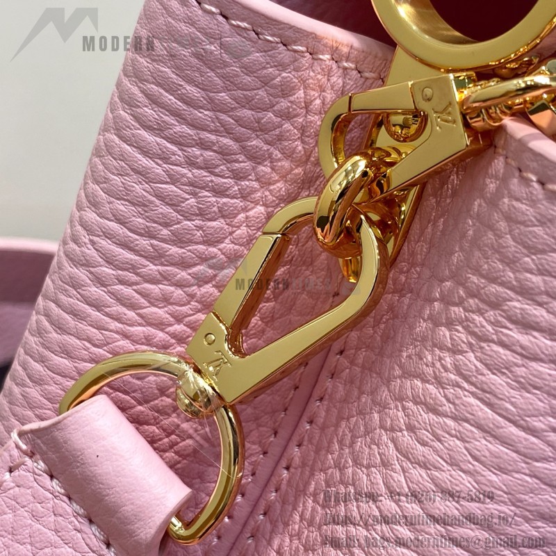Louis Vuitton Capucines BB M14970 Black / Pink Chain Leather