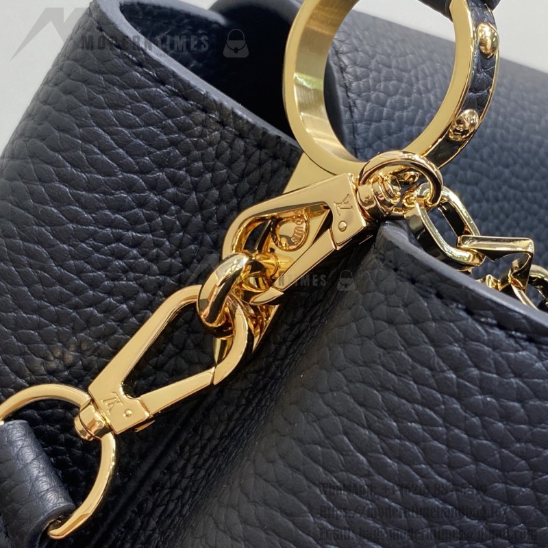 Louis Vuitton Capucines BB M14970 Black / Pink Chain Leather