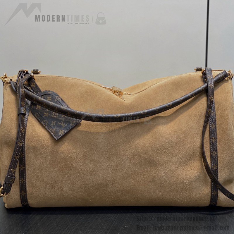 Louis Vuitton Express Large Handbag M26037 Black / M26451 Beige – Suede Leather