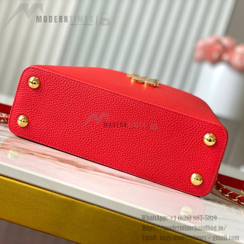 Louis Vuitton Capucines M13250 Red Cherry Patchwork Gold Chain Handbag