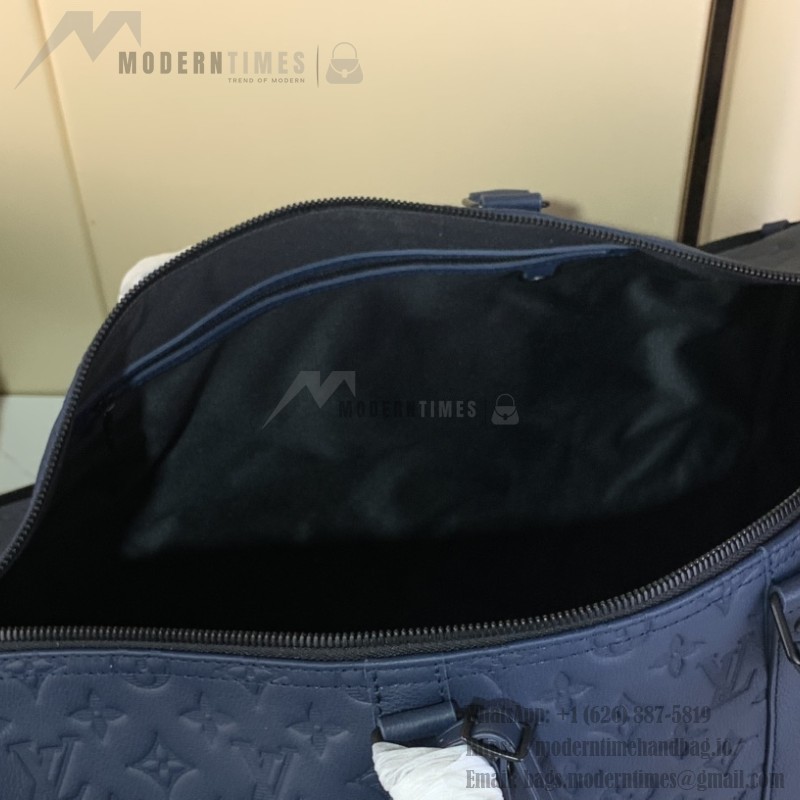 Louis Vuitton Keepall Bandoulière 50 M14840 Striped Monogram Shadow Leather