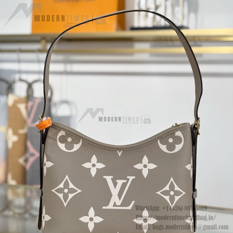 Louis Vuitton Carryall Small Handbag M47180 Gray Premium Leather