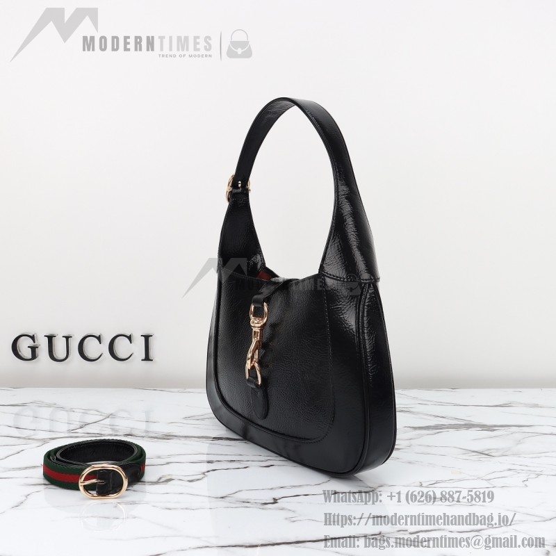 Gucci 782849 Patent Leather Shoulder Bag – Black, Burgundy, Light Green