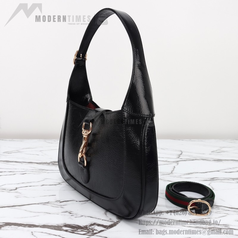 Gucci 782849 Patent Leather Shoulder Bag – Black, Burgundy, Light Green