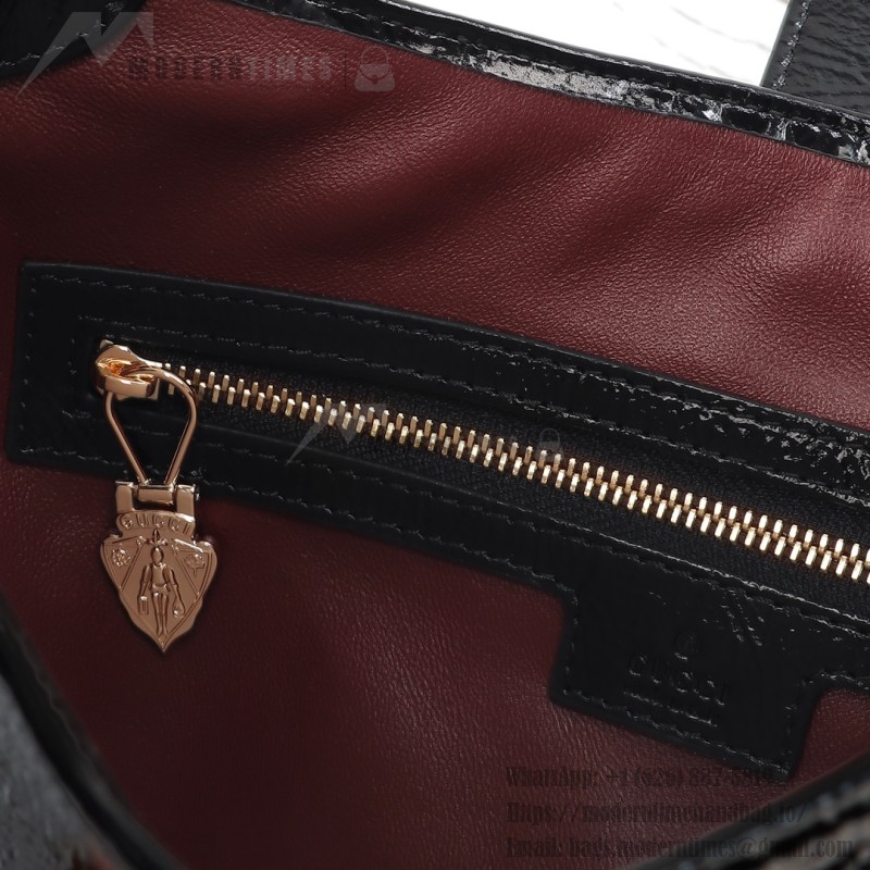 Gucci 782849 Patent Leather Shoulder Bag – Black, Burgundy, Light Green