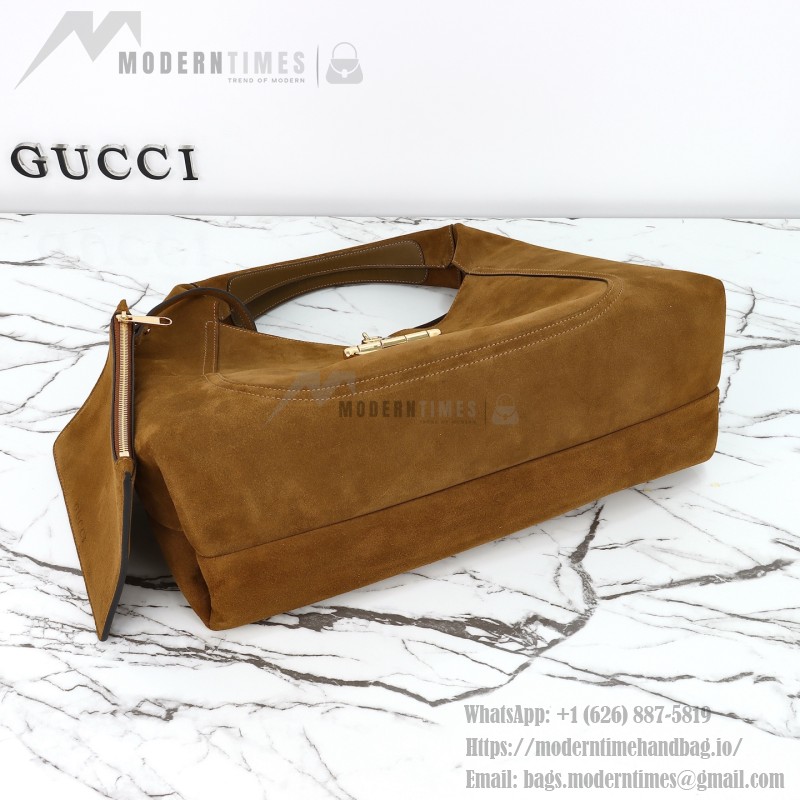 Gucci 837466 Brown Suede Leather Handbag