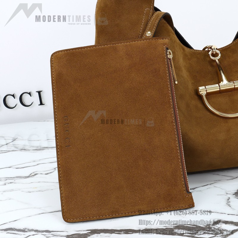 Gucci 837466 Brown Suede Leather Handbag