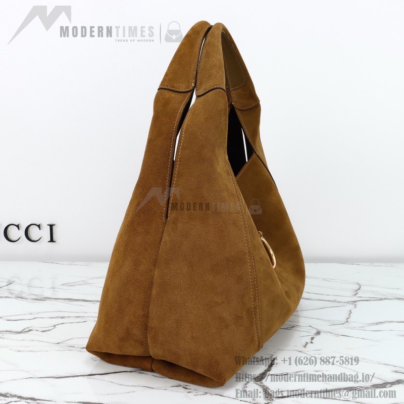 Gucci 837466 Brown Suede Leather Handbag