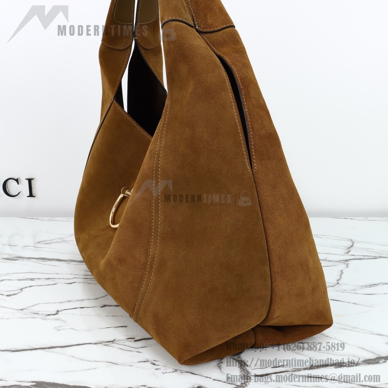 Gucci 837466 Brown Suede Leather Handbag