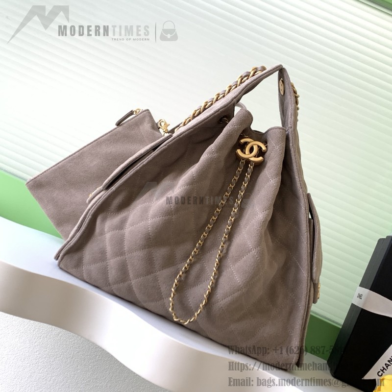 Chanel 25K Drawstring Bucket Bag AS5311 Brown Blue Green Suede