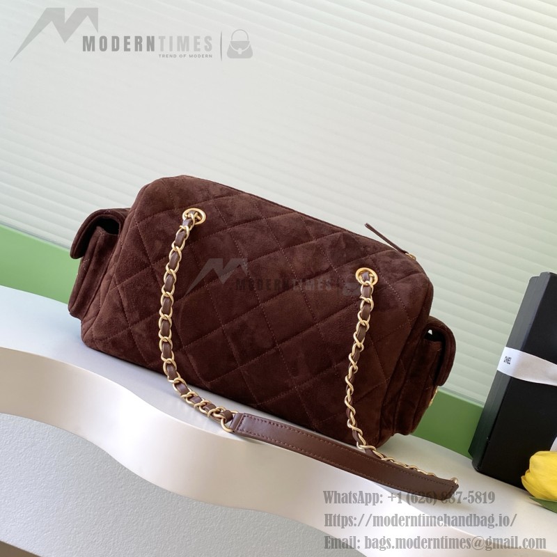 Chanel 25K Bowling Bag AS5791 in Black, Red, Beige, and Silver