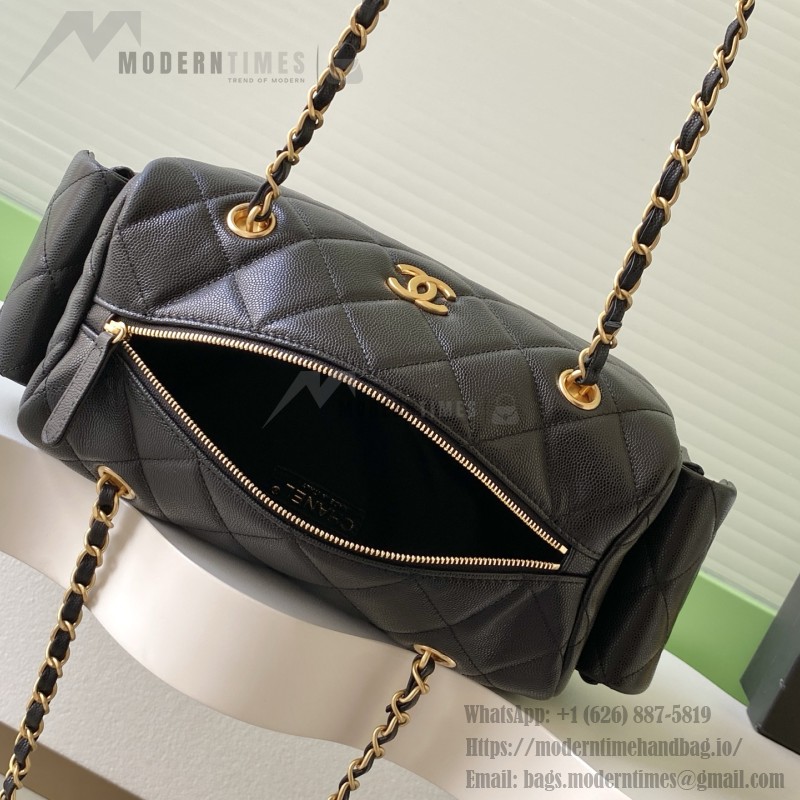 Chanel 25K Bowling Bag AS5791 in Black, Red, Beige, and Silver