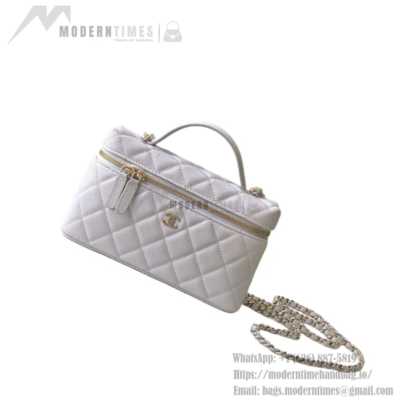 Chanel 25BLP Handle Box Bag Caviar Calfskin Black Gold Hardware