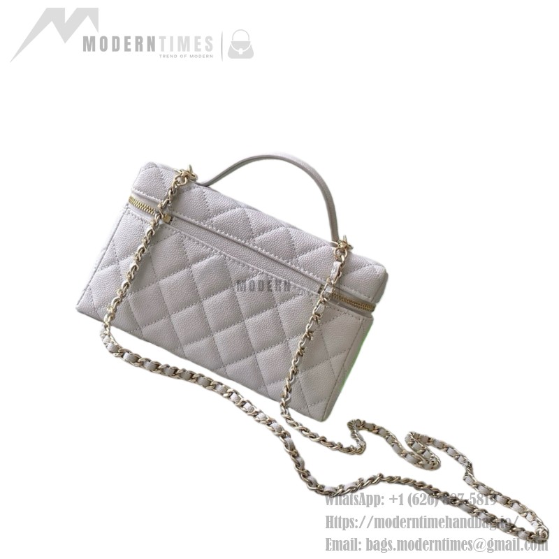 Chanel 25BLP Handle Box Bag Caviar Calfskin Black Gold Hardware