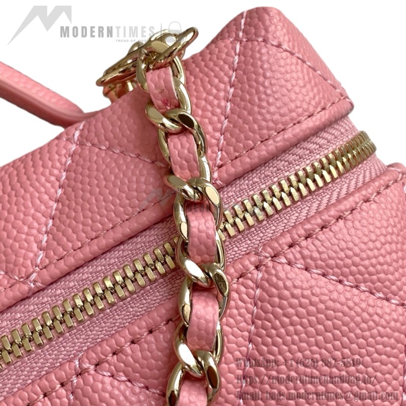 Chanel 25BLP Handle Box Bag Caviar Calfskin Black Gold Hardware