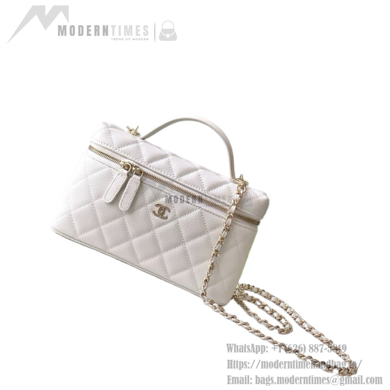 Chanel 25BLP Handle Box Bag Caviar Calfskin Black Gold Hardware