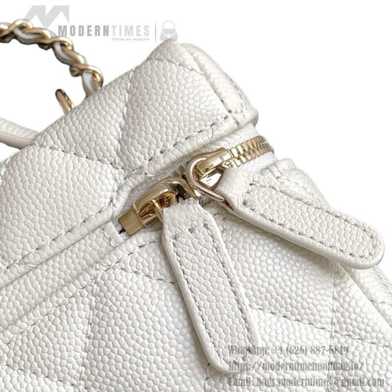 Chanel 25BLP Handle Box Bag Caviar Calfskin Black Gold Hardware