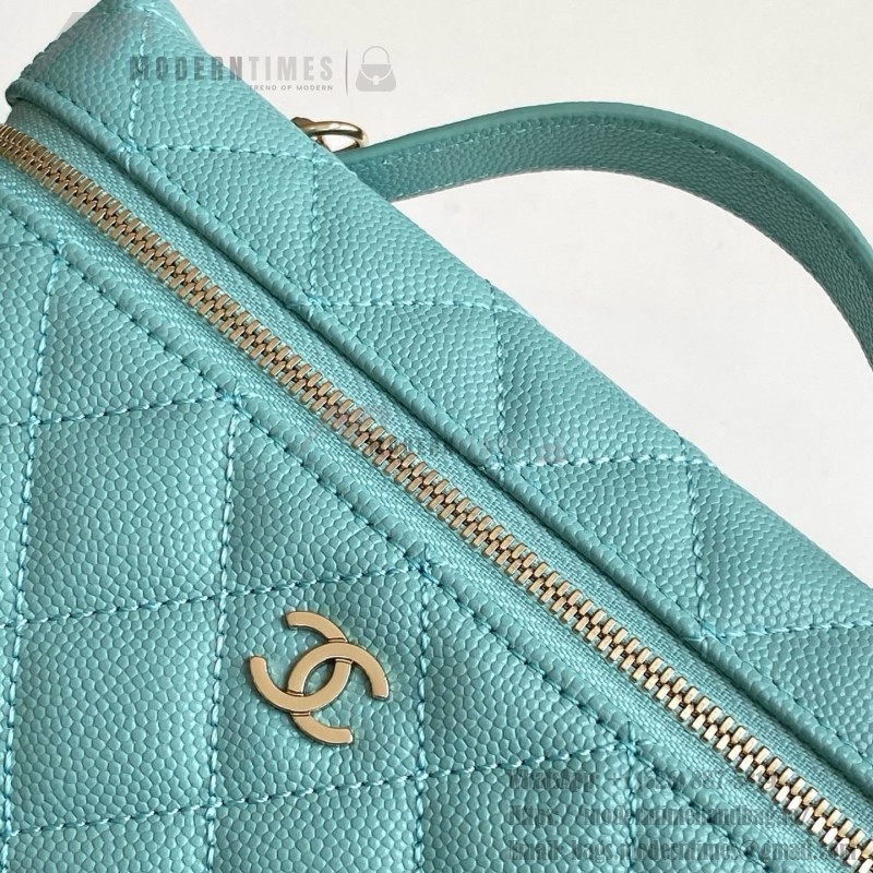Chanel 25BLP Handle Box Bag Caviar Calfskin Black Gold Hardware