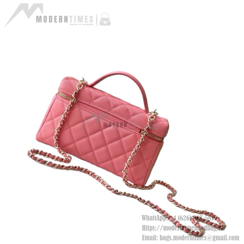 Chanel 25BLP Handle Box Bag Caviar Calfskin Black Gold Hardware