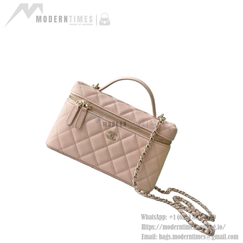 Chanel 25BLP Handle Box Bag Caviar Calfskin Black Gold Hardware