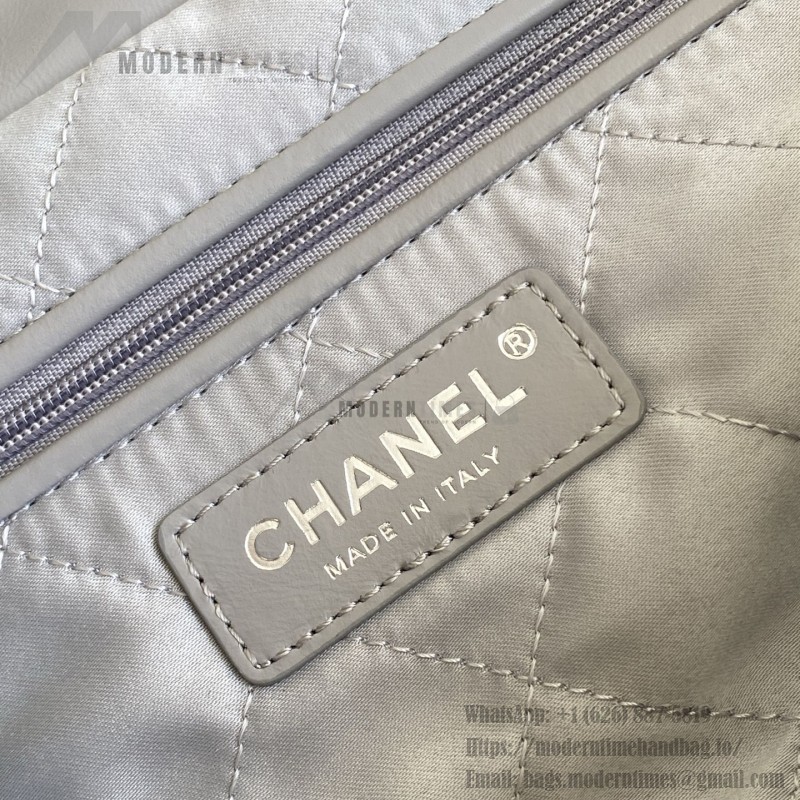 Chanel 25C 22 Bag Soft Calfskin Leather Tote Black Gold