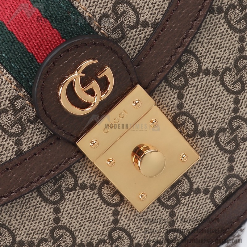 Gucci 696180 Apricot-Brown & Oat Beige Leather Shoulder Bag