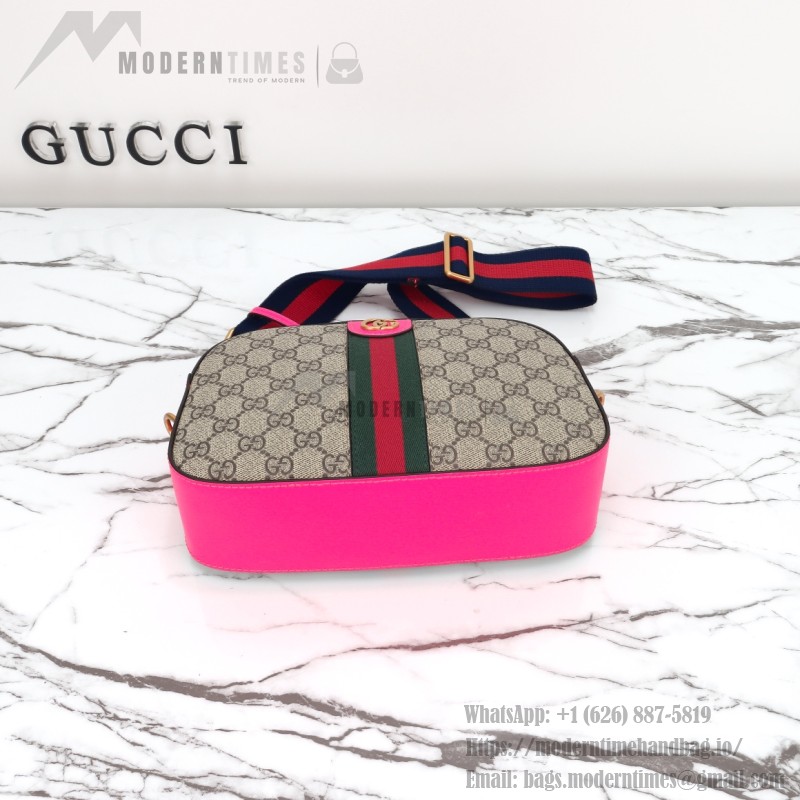 Gucci GG Leather Shoulder Bag 752591 Fluorescent Pink-Purple
