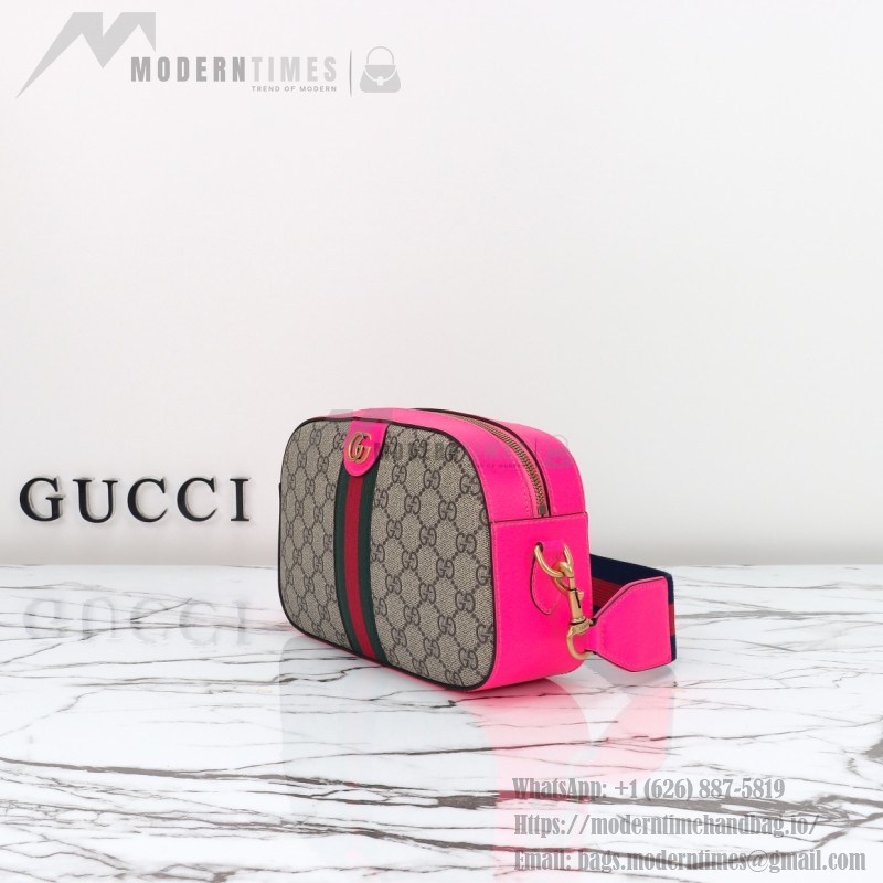 Gucci GG Leather Shoulder Bag 752591 Fluorescent Pink-Purple