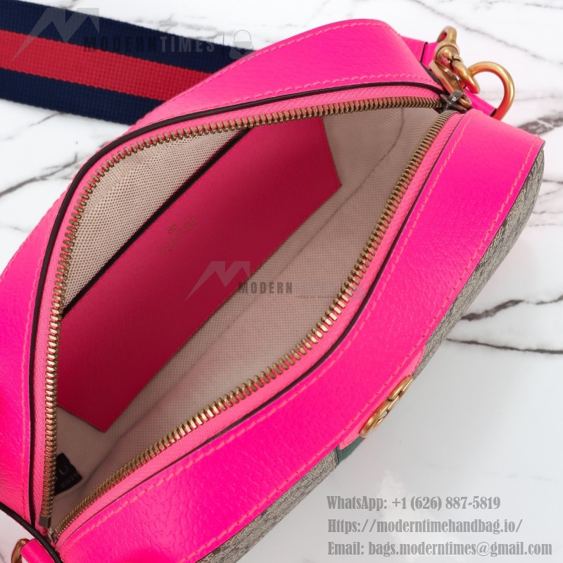 Gucci GG Leather Shoulder Bag 752591 Fluorescent Pink-Purple