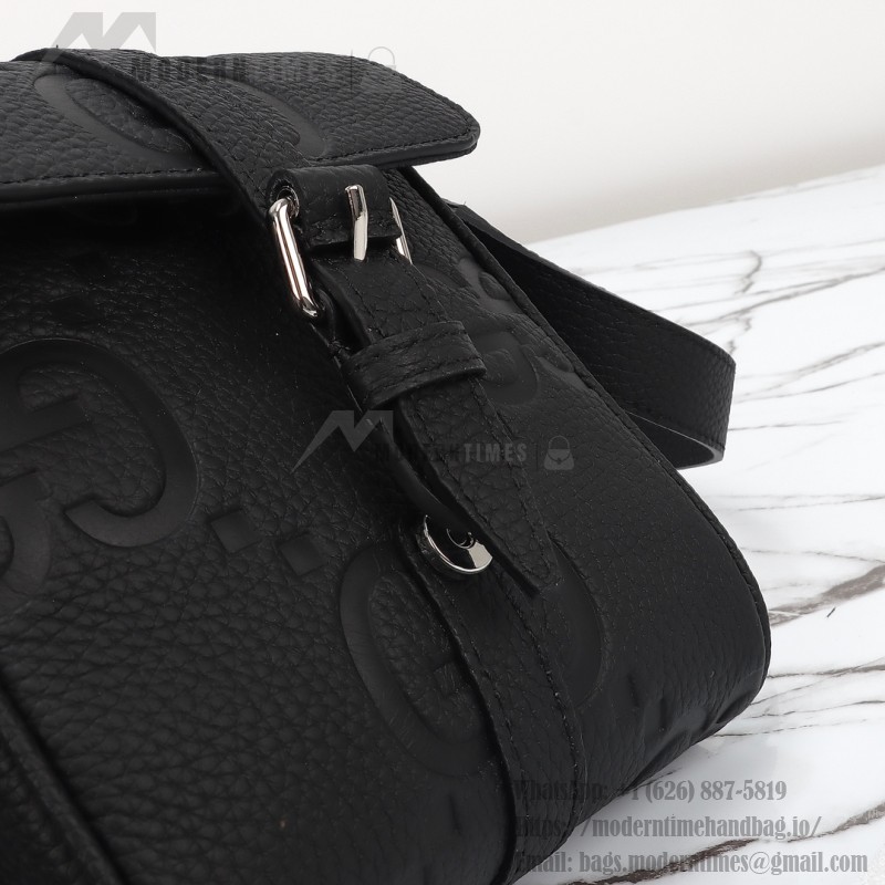 Gucci 760235 Black Embossed GG Leather Bag