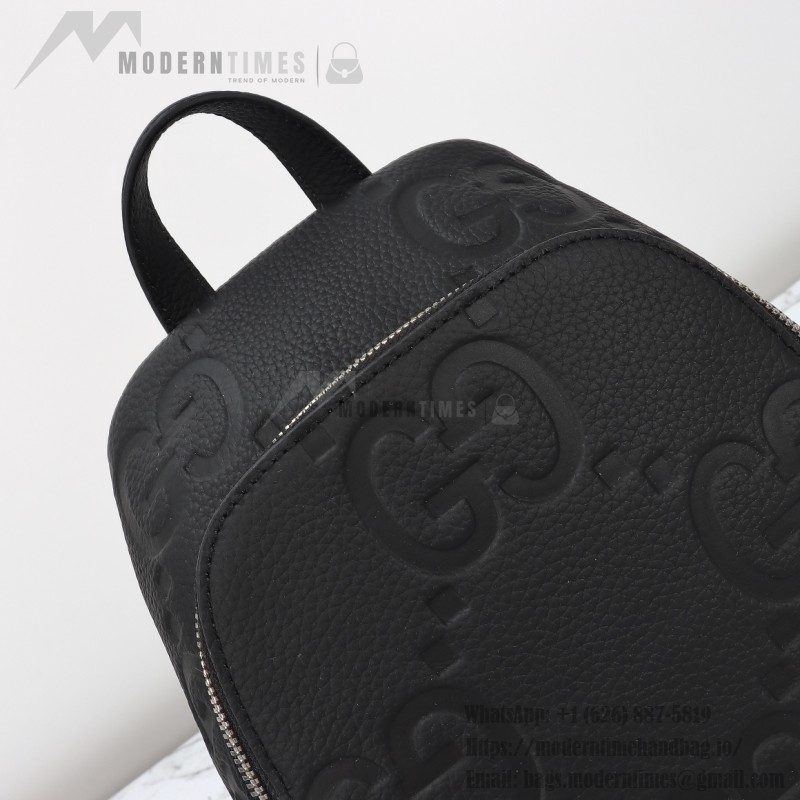 Gucci 766937 Black Embossed G Leather Shoulder Bag