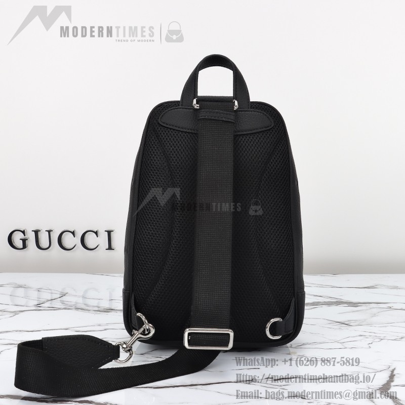 Gucci 766937 Black Embossed G Leather Shoulder Bag
