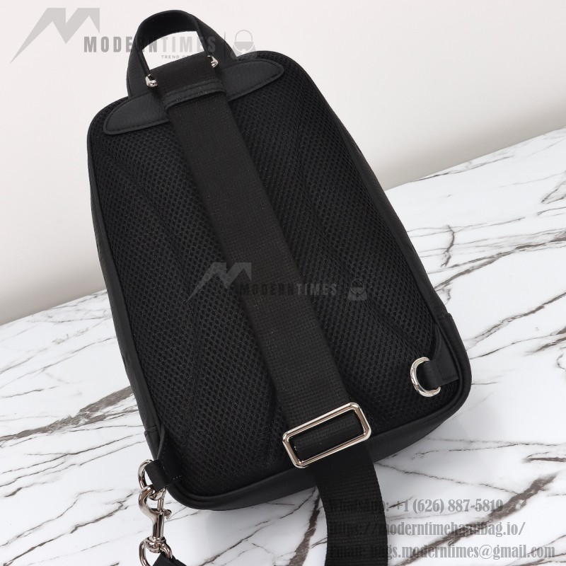 Gucci 766937 Black Embossed G Leather Shoulder Bag
