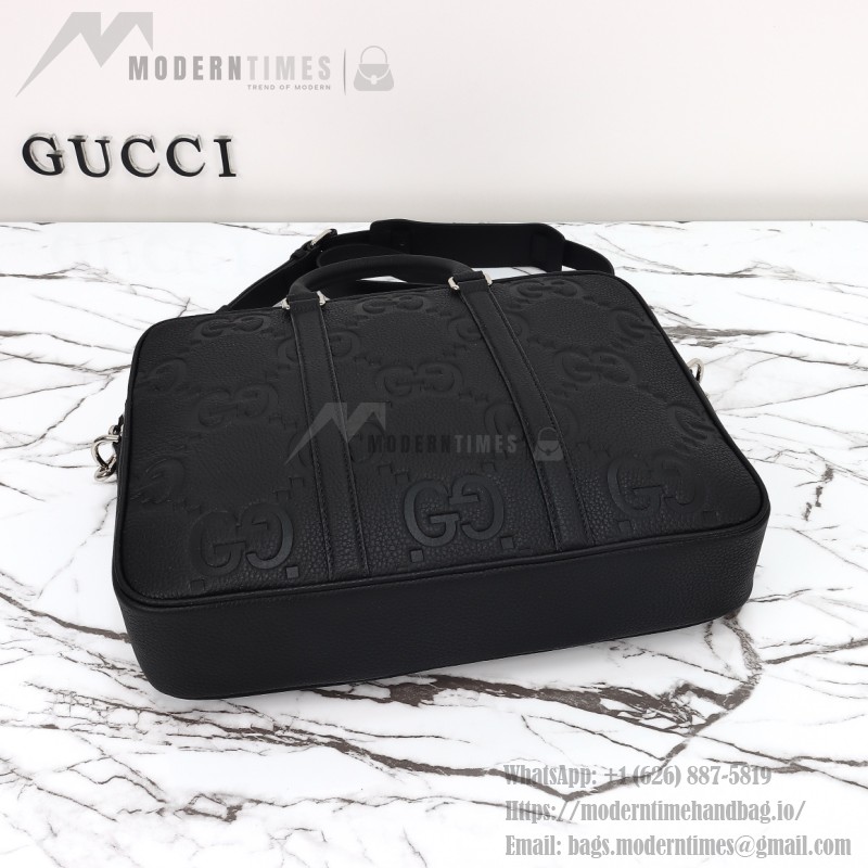 Gucci 792264 Black Embossed Large G Leather Tote Bag